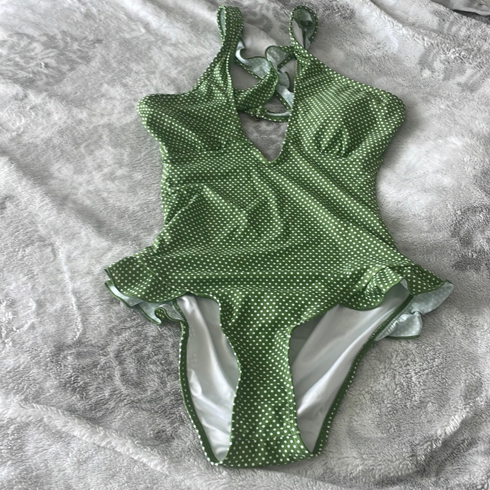 Green CUPSHE one piece.  Size M